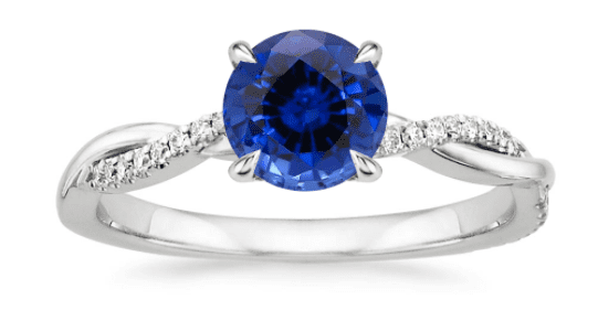 A picture of rose's sapphire engagement ring of which her wife has a similar one.
